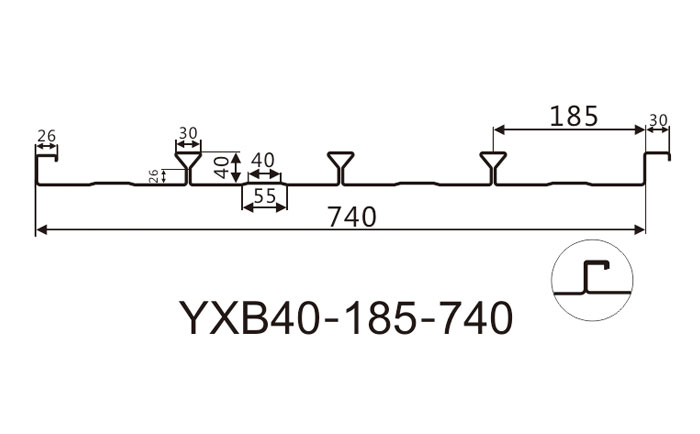 YXB40-185-740閉口樓承板