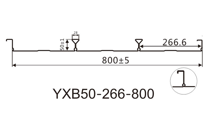 YXB50-266.6-800閉口樓承板