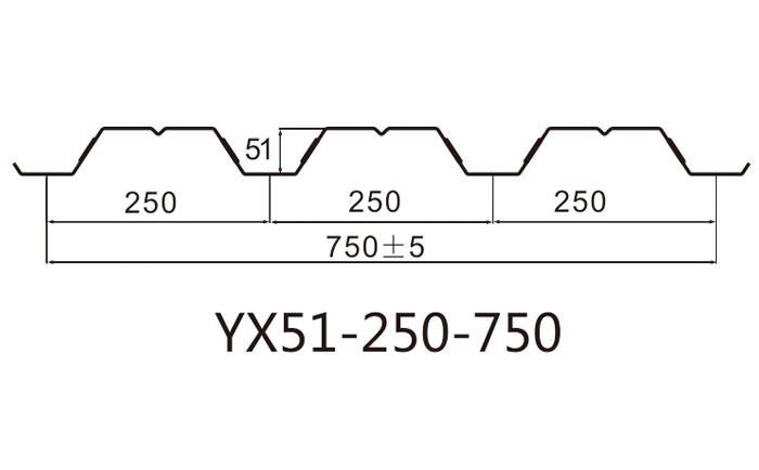 YX51-250-750開口樓承板